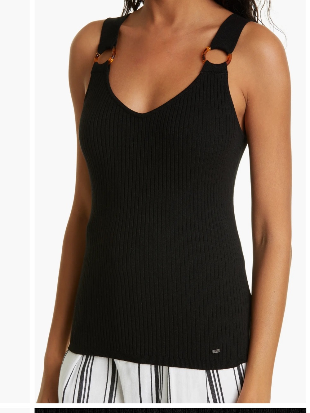 NWT Ted Baker London Sansaa Ring Detail Rib Tank